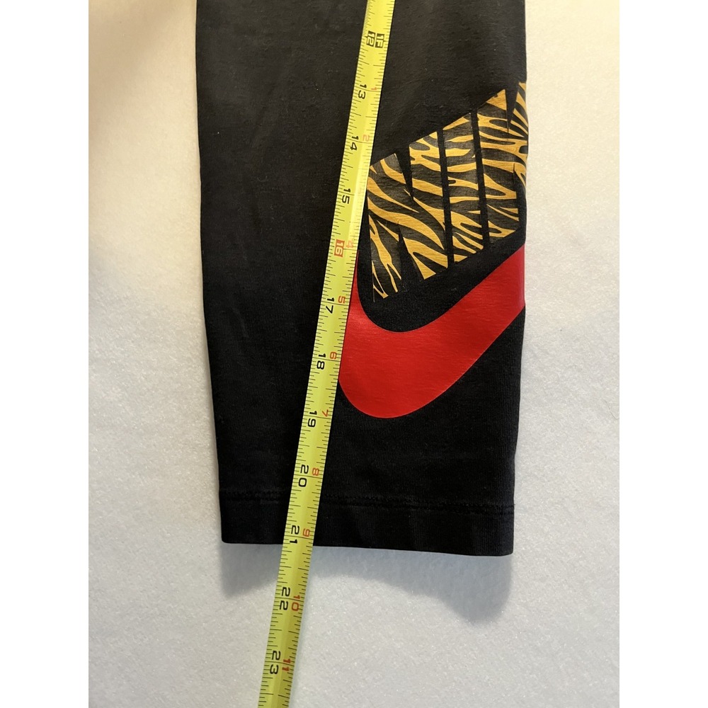 Nike Black Athletic Capri Leggings with Red Swoosh - Picture 3 of 5